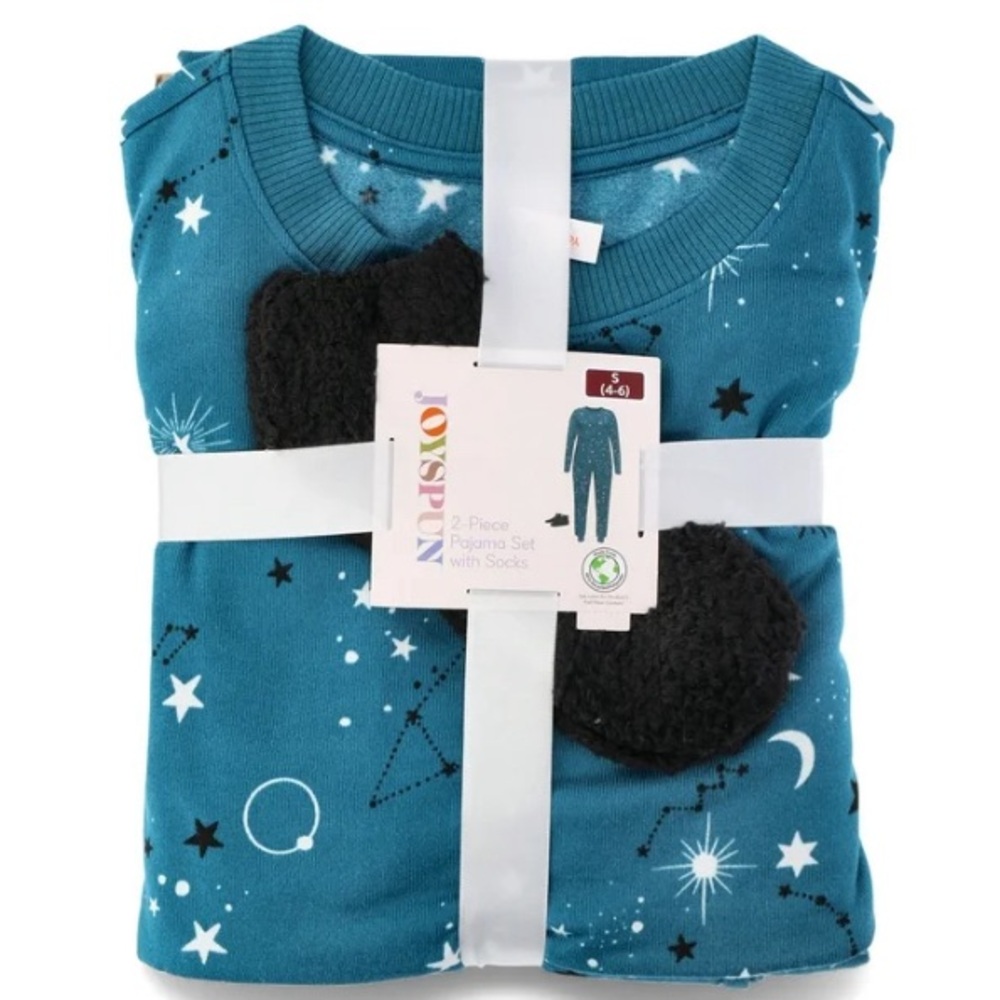 Joyspun 2 Piece Pajama Set With Socks: Celestial Size 3X